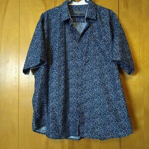 Planet B Men's 2XL Short Sleeve Button Front Collared Shirt  Geometric Print